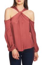 Women's 1.state Twist Neck Cold Shoulder Blouse - Red