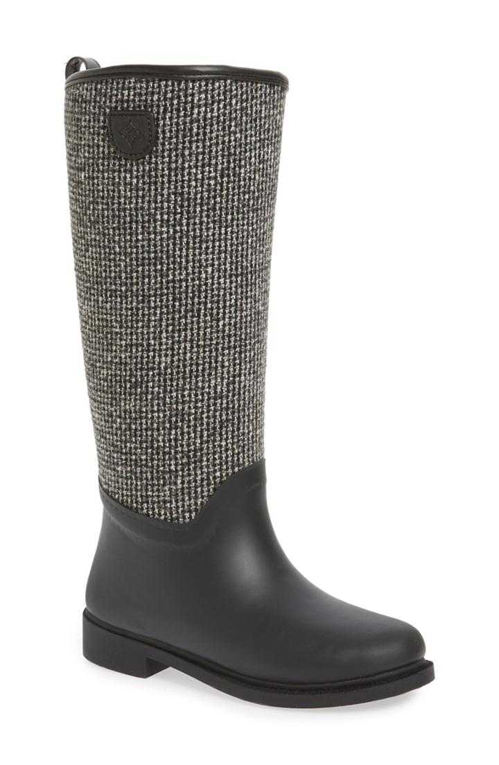 Women's Dav Cardiff Tweed Knee High Rain Boot