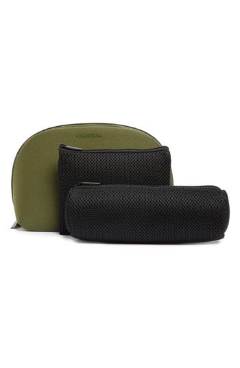Nordstrom Curved Cosmetic Bag, Size - Olive Green