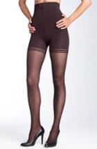 Women's Donna Karan 'sheer Satin Ultimate Toner' Pantyhose, Size - Black