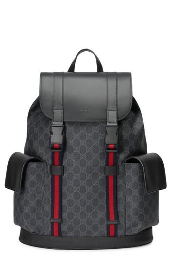 Men's Gucci Gg Backpack - Black