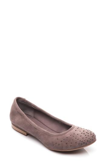 Women's Bernardo Dallas Studded Flat M - Grey