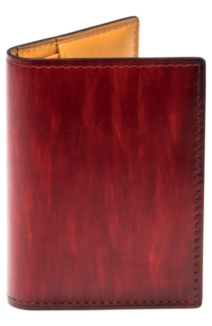 Men's Magnanni Leather Card Case - Red