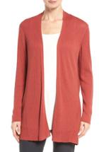 Women's Eileen Fisher Ribbed Silk & Organic Cotton Cardigan - Orange