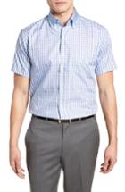Men's Peter Millar Crown Soft Carlsplaid Fit Sport Shirt, Size Medium - Pink