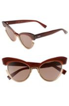 Women's Max Mara 49mm Gradient Lens Cat Eye Sunglasses - Brown