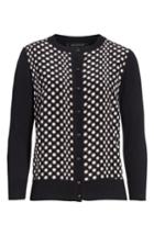Women's St. John Collection Polka Dot Cardigan, Size - Black