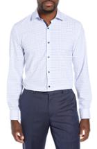 Men's W.r.k Trim Fit 4-way Stretch Check Dress Shirt - White