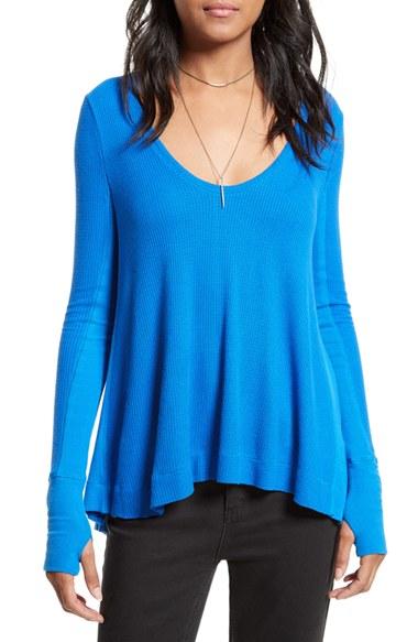 Women's Free People 'malibu' Thermal Top - Blue