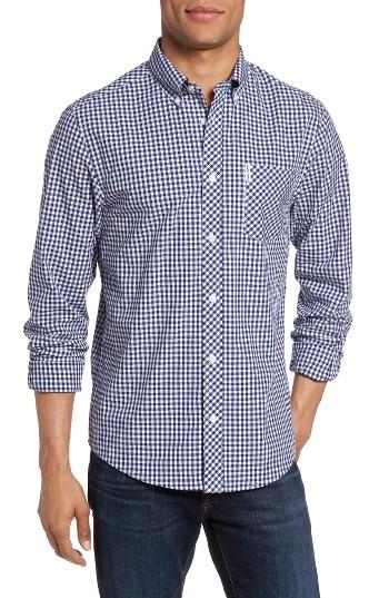 Men's Ben Sherman Mod Fit Gingham Sport Shirt - Blue