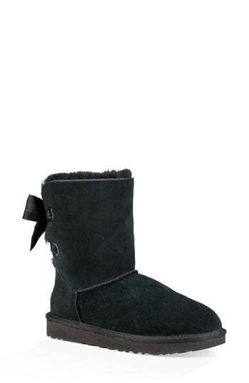 Women's Ugg Customizable Bailey Bow Genuine Shearling Bootie M - Black