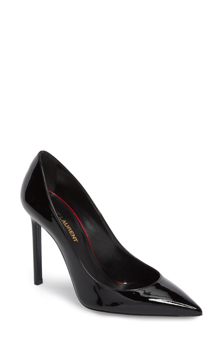 Women's Saint Laurent Anja Pointy Toe Pump .5us / 36.5eu - Black