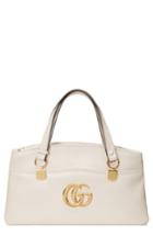 Gucci Large Arli Leather Top Handle Bag - White