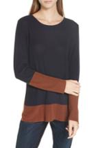 Women's Eileen Fisher Colorblock Tencel Lyocell & Silk Sweater - Blue