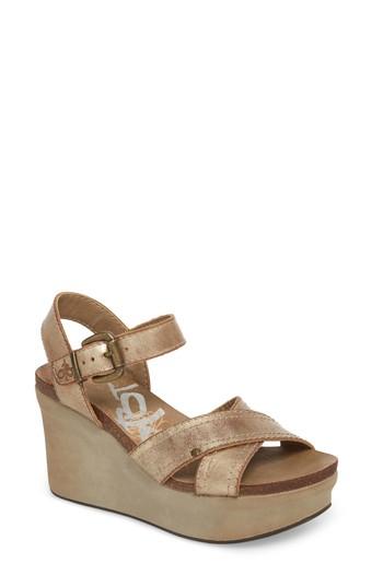 Women's Otbt Bee Cave Wedge Sandal .5 M - Metallic