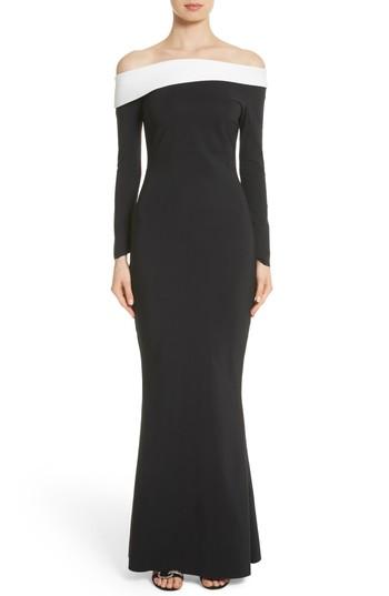 Women's Chiara Boni La Petite Robe Tae Bicolor Off The Shoulder Gown