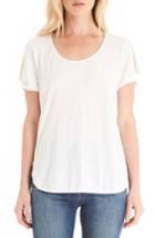 Women's Michael Stars Twisted Slit Sleeve Tee, Size - White