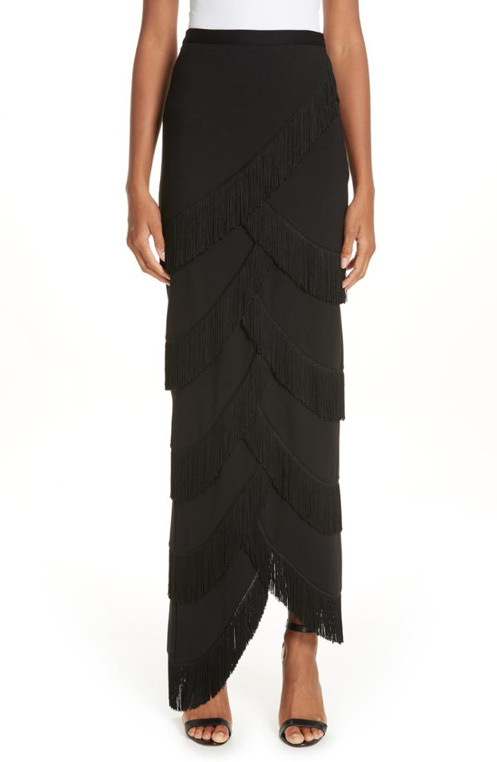Women's Y/project Tiered Fringe Skirt - Black