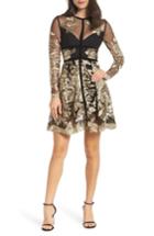Women's Bronx And Banco Golden Rose Embroidered Minidress Us / 6 Au - Black