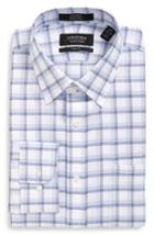 Men's Nordstrom Men's Shop Trim Fit Non-iron Check Dress Shirt .5 32/33 - Blue