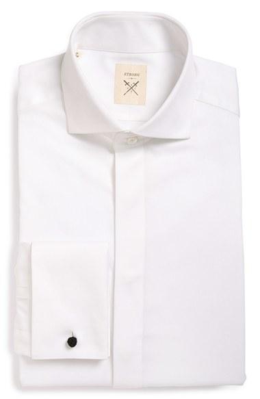 Men's Strong Suit 'pique' Trim Fit Tuxedo Shirt