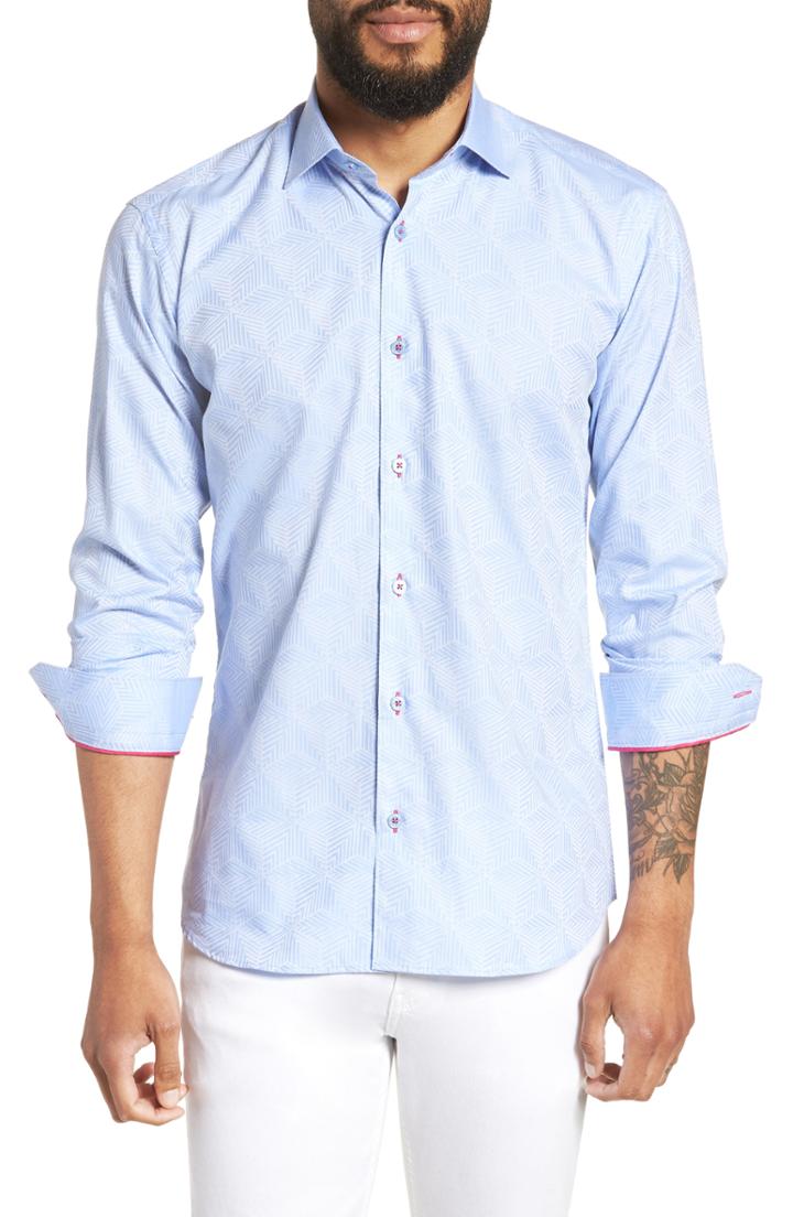 Men's Maceoo Luxor Cycad Sport Shirt (xl) - Blue