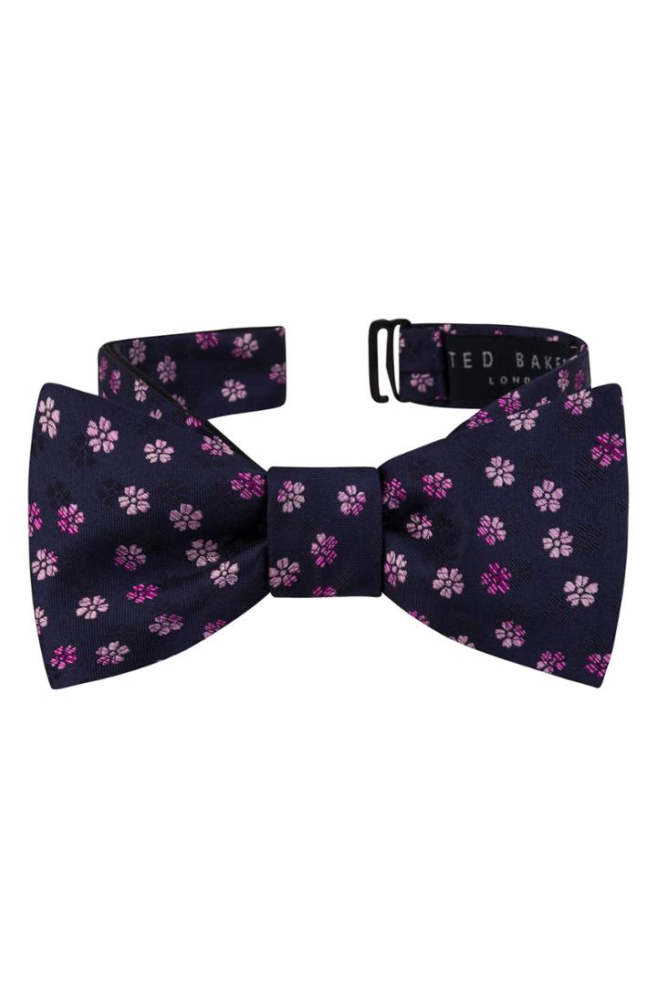 Men's Ted Baker London Ombre Flower Silk Bow Tie, Size - Pink