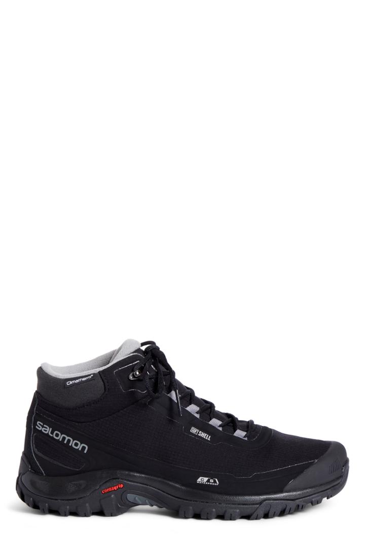 Men's Salomon Shelter Cs Waterproof Hiking Sneaker D - Black