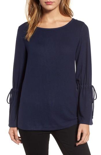 Women's Caslon Cozy Bell Sleeve Top, Size - Blue