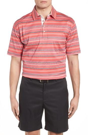 Men's Bobby Jones Isle Stripe Jacquard Polo - Pink