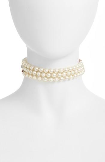 Women's Cristabelle Imitation Pearl & Velvet Wrap Choker