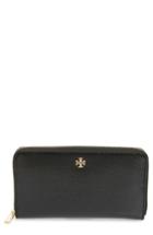 Women's Tory Burch Robinson Patent Leather Continental Wallet - Black