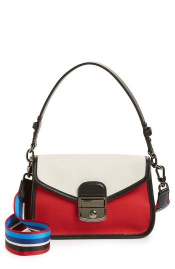 Women's Longchamp Small Mademoiselle Gabardine Canvas Shoulder Bag - Red