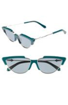 Women's Karen Walker Tropics 58mm Cat Eye Sunglasses - Emerald