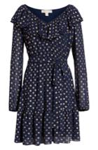 Women's Michael Michael Kors Sun Print Ruffle Dress - Blue
