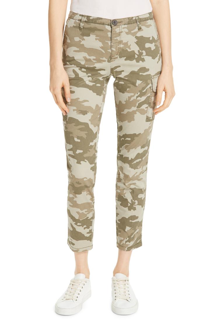 Women's Atm Anthony Thomas Melillo Camo Slim Cargo Pants - Green