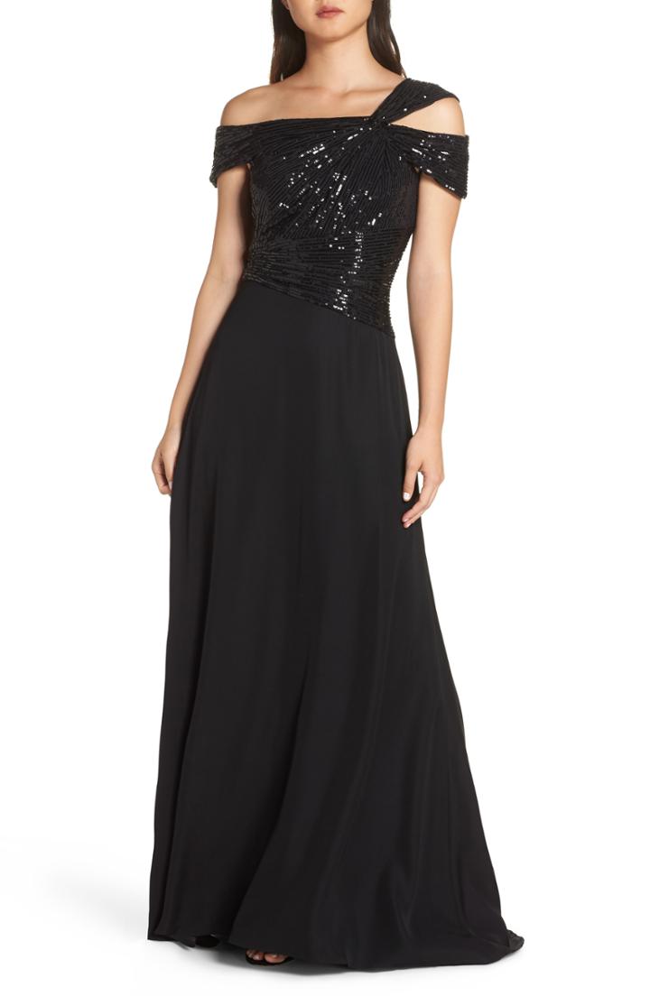 Women's Tadashi Shoji Lace Inset Scuba Dress - Black