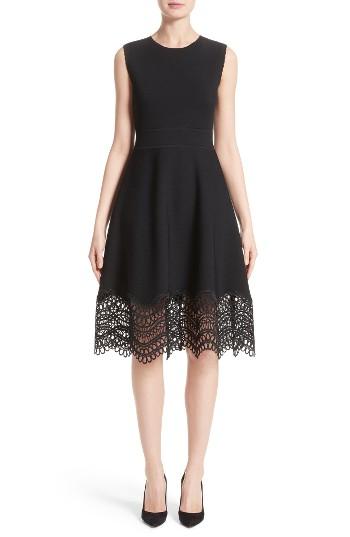Women's Lela Rose Lace Hem Dress - Black