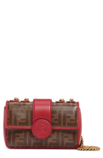 Fendi Mini Logo Canvas Crossbody Bag - Brown