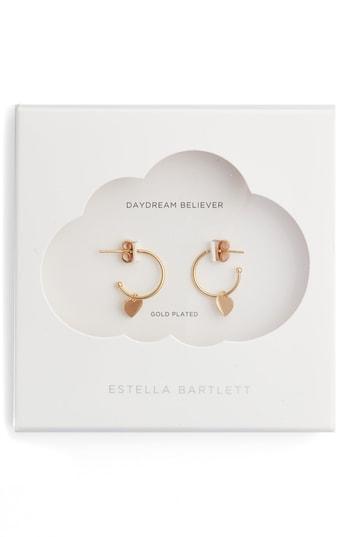 Women's Estella Bartlett Heart Drop Hoop Earrings