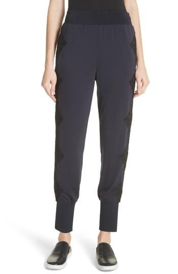 Women's Ted Baker London Lizeeba Lace Trim Jogger Pants - Blue
