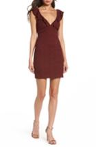 Women's Lulus Ruffle Neck Lace Minidress