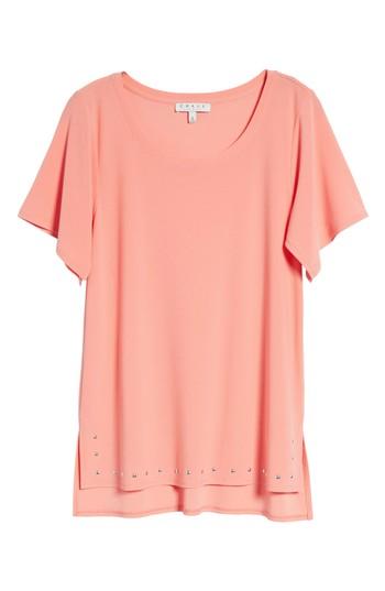 Women's Chaus Rivet Split Sleeve Top - Pink