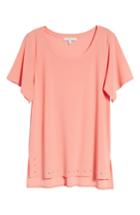 Women's Chaus Rivet Split Sleeve Top - Pink