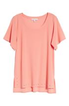 Women's Chaus Rivet Split Sleeve Top - Pink