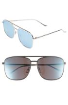 Women's Blanc & Eclare Geneva Large 60mm Polarized Metal Aviator Sunglasses - Silver/ Blue