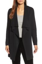 Women's Eileen Fisher Long Angle Front Cardigan, Size - Black