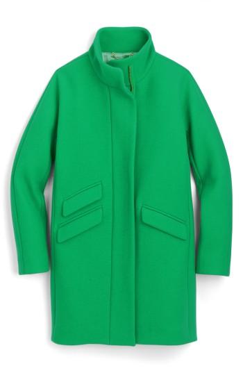 Women's J.crew Stadium Cloth Cocoon Coat - Green