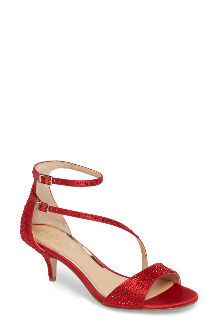 Women's Jewel Badgley Mischka Tangerine Crystal Embellished Sandal M - Red
