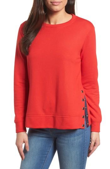 Women's Gibson Side Snap Sweatshirt - Red